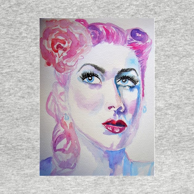 Woman Watercolor Painting - Retro by SarahRajkotwala